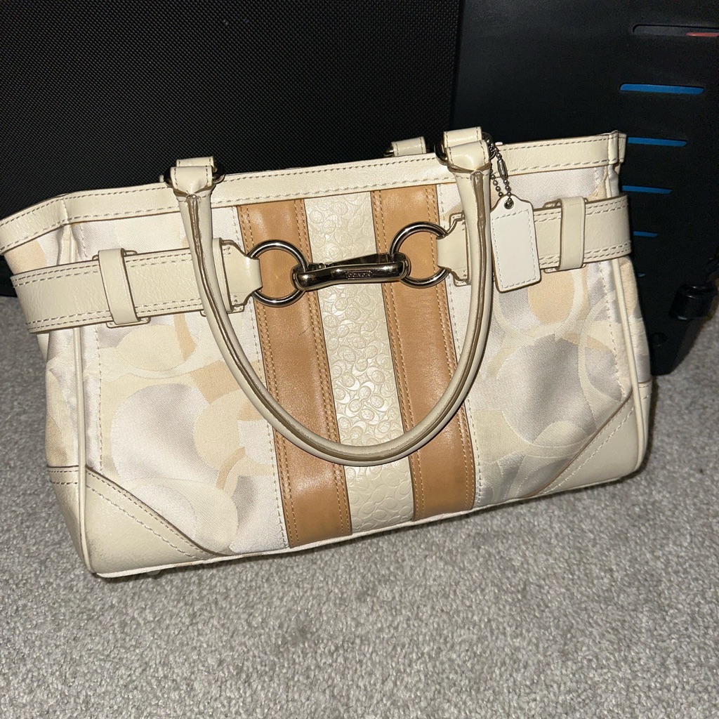 Coach Cream And Tan Women's Bag
